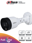 IPC-HFW1239S1-A-LED-S5 ::  Cámara IP DAHUA Bala 2 Megapixeles (1920 x 1080) 2.8 mm H.265+ DWDR FULL COLOR (Color las 24 Horas) con LED´s de Luz BLANCA para hasta 15 m.  para Exterior IP67 con Micrófono Integrado