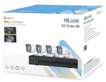 HL1080-CV/A ::  Kit HiLook by HIKVISION 1 DVR DVR-204G-K1S 4 CH 1080p LITE + 4 Cámaras Bala THC-B120-PS 1080P 2.8 mm Policarbonato IP66 con LUZ BLANCA (ColorVu: Color 24/7) y MICROFONO Integrado + 4 Rollos de 18 mts. de Cable Siamés + Fuente de Poder para las 4 Cámaras