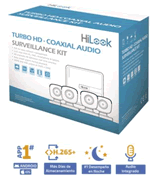 HL1080PS(C) :: Kit HiLook by HIKVISION 1 DVR DVR-204G-K1S 4 CH 1080p LITE + 4 Cámaras Bala THC-B120-PS 1080P 2.8 mm Policarbonato IP66 con MICROFONO Integrado + 4 Rollos de 18 mts. de Cable Siamés + Fuente de Poder para las 4 Cámaras